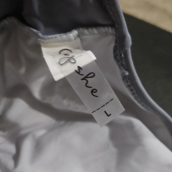 Cupshe One Pice Bathing Suit Gray Blue Size Large - Picture 3 of 4